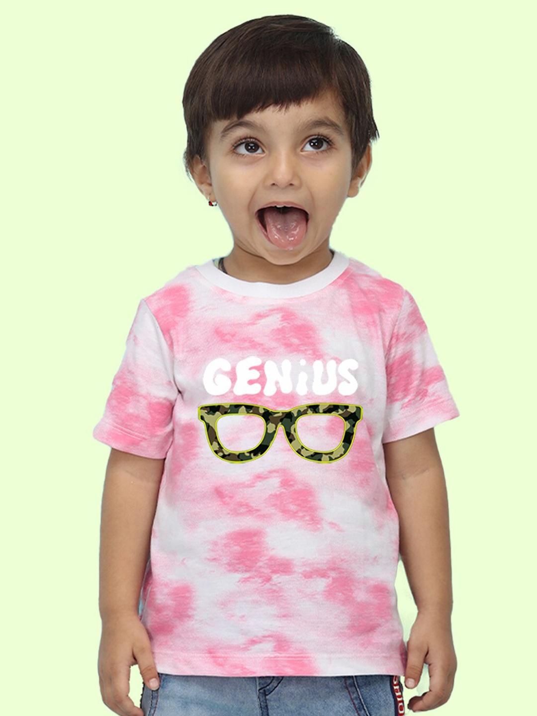 

NUSYL Kids Printed T-shirt, Pink