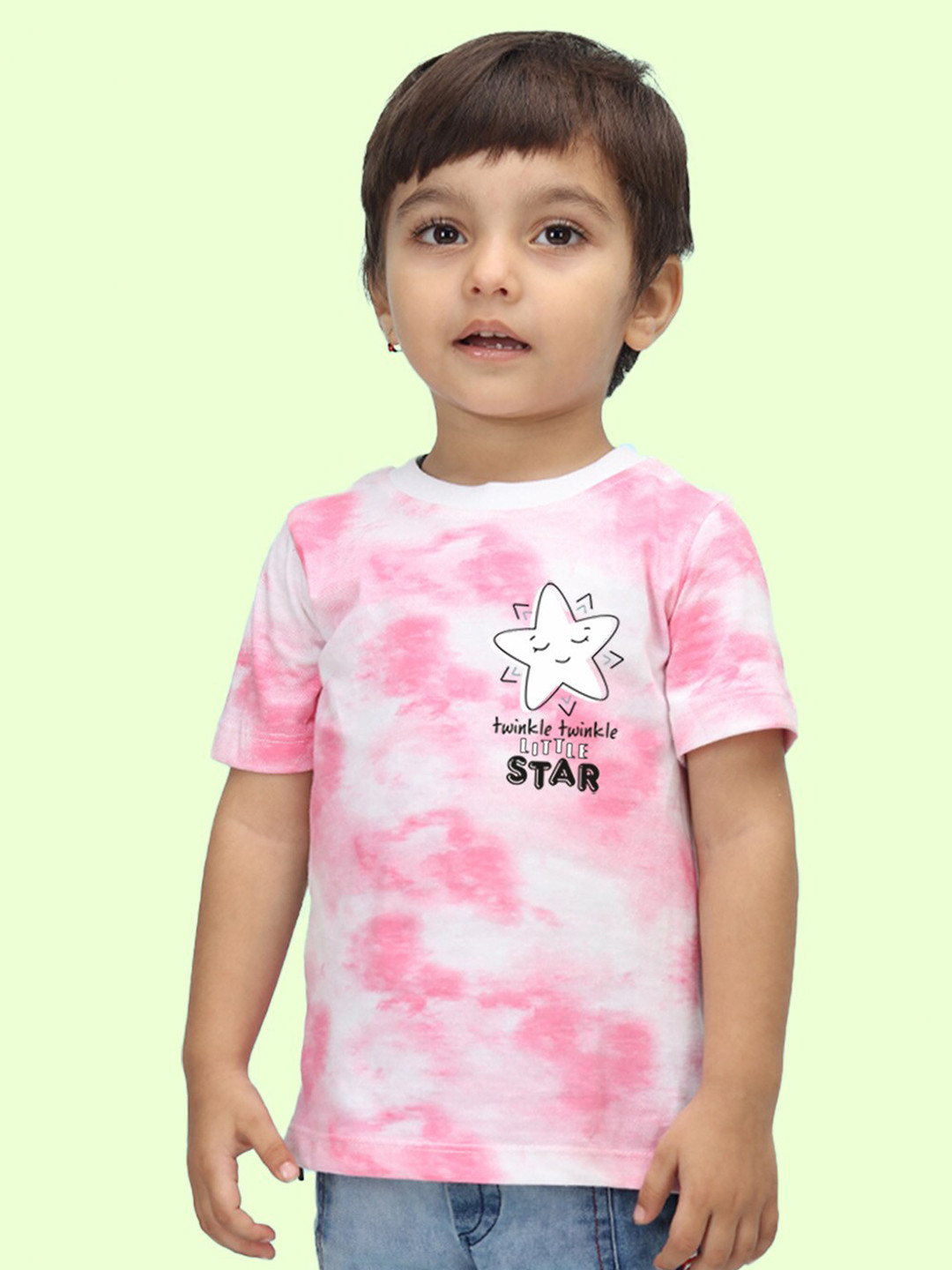 

NUSYL Kids Typography Printed Drop-Shoulder Sleeves T-shirt, Pink