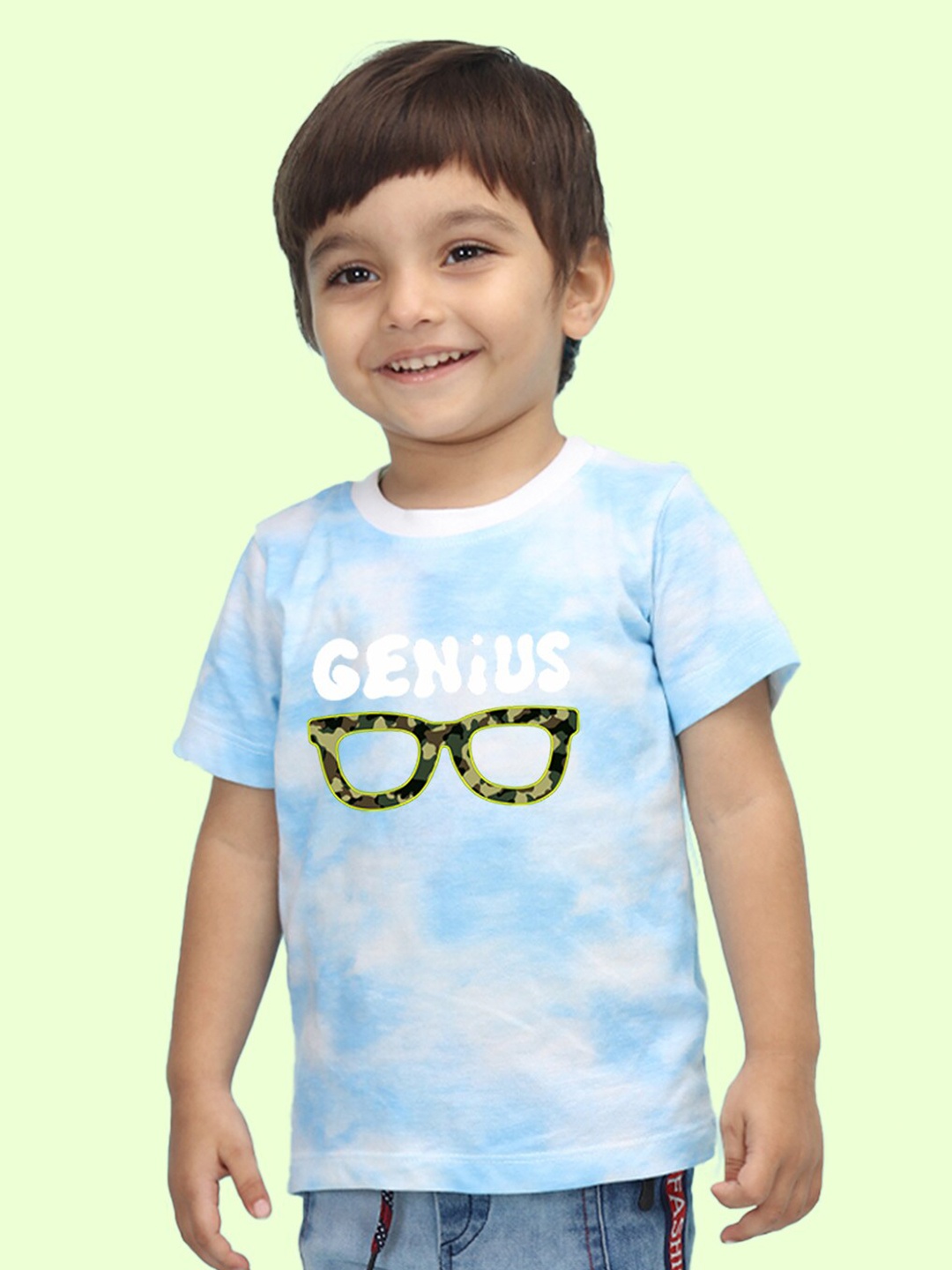 

NUSYL Kids Printed Tie & Dye T-shirt, Blue