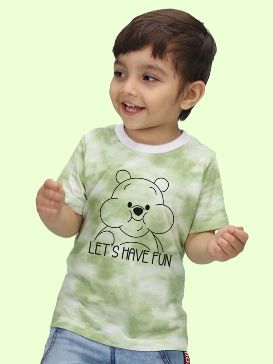 

NUSYL Kids Green Printed T-shirt
