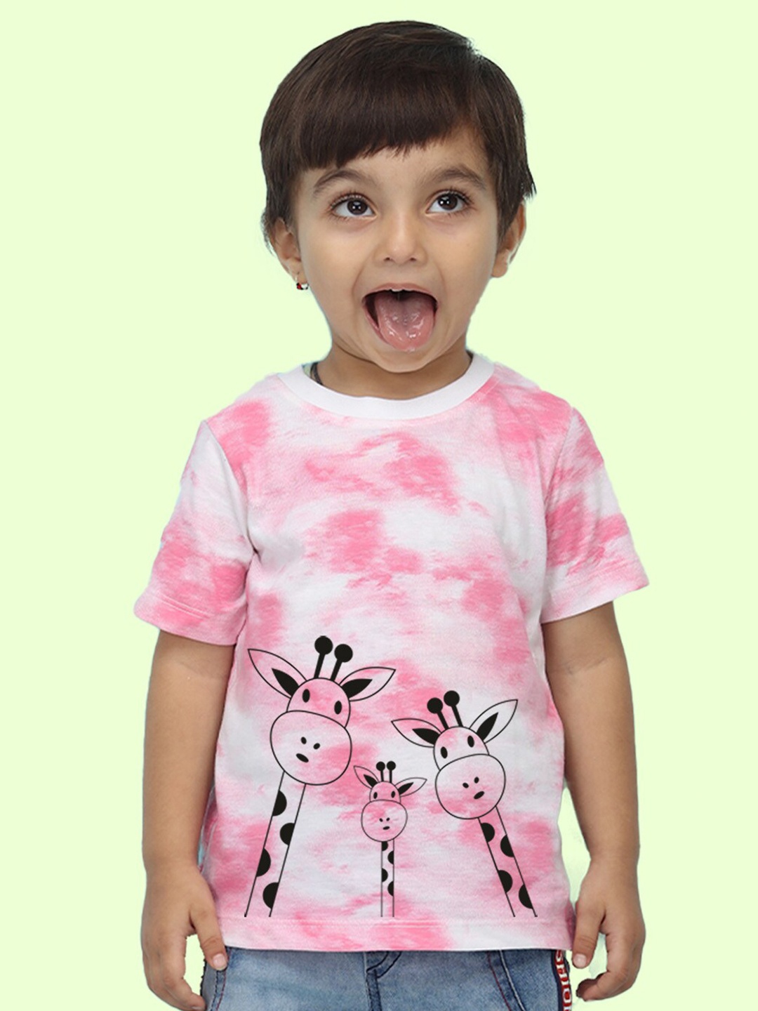 

NUSYL Kids Tie & Dye Printed T-shirt, Pink