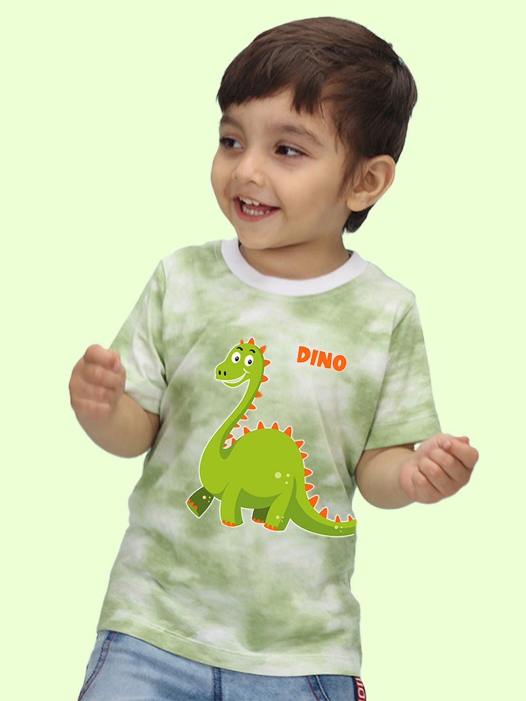 

NUSYL Kids Tie & Dye Printed T-shirt, Green