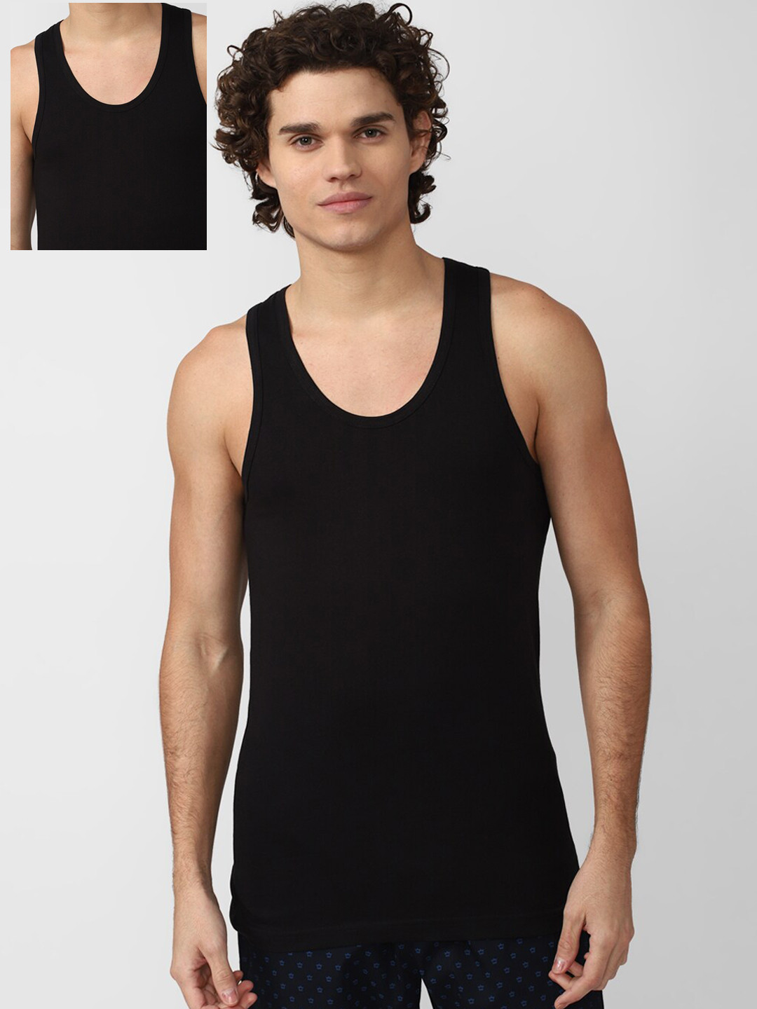 

Peter England Men Pure Cotton Basic Innerwear Vest, Black