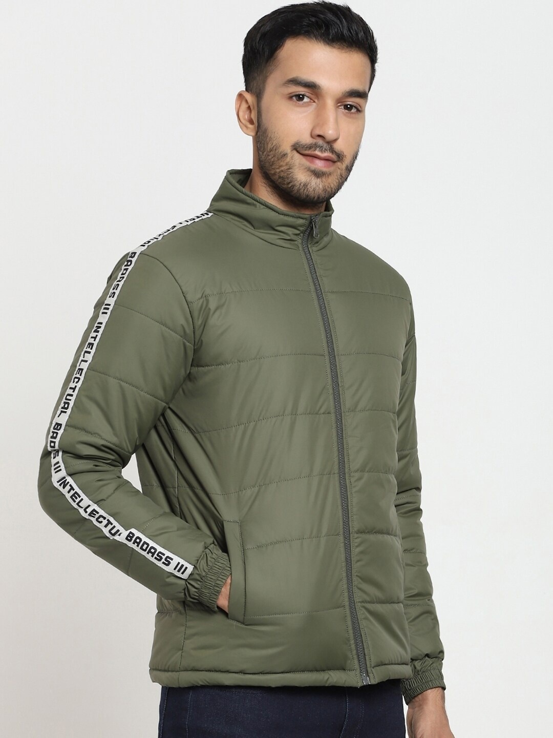 

Bewakoof Men Padded Jacket, Green