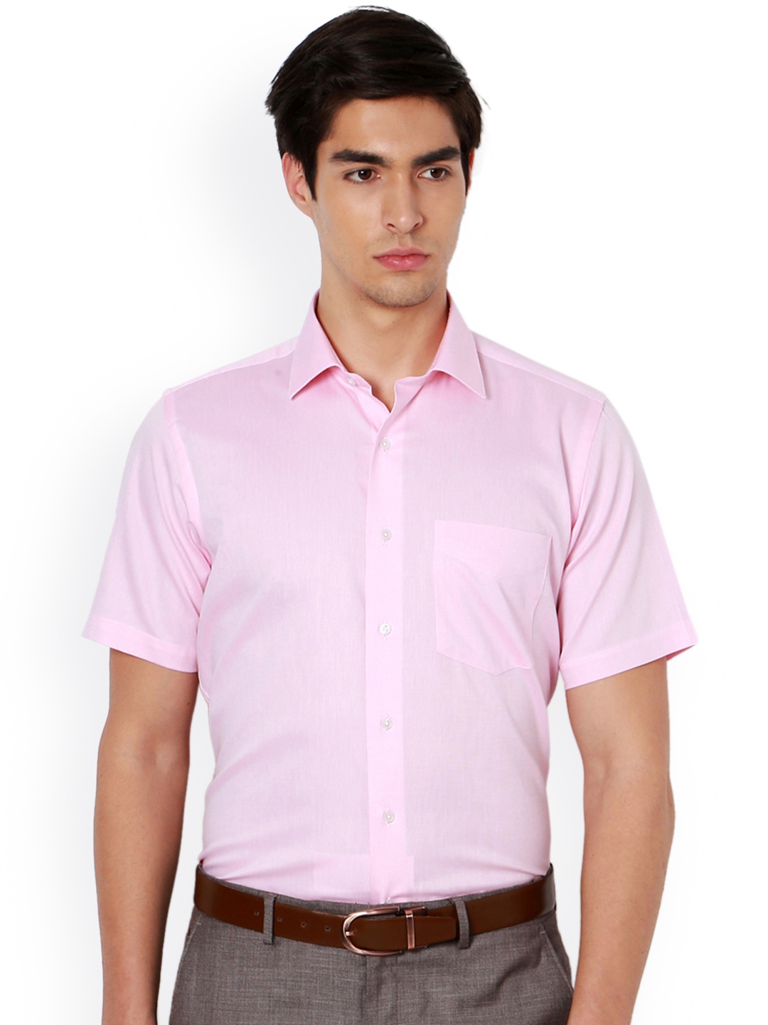

Van Heusen Men Pink Regular Fit Self-Design Formal Shirt