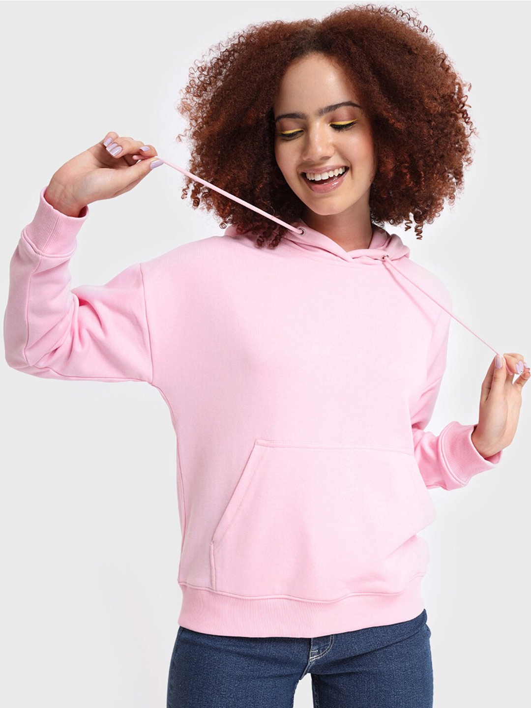

Bewakoof Women Oversized Hoodie, Pink