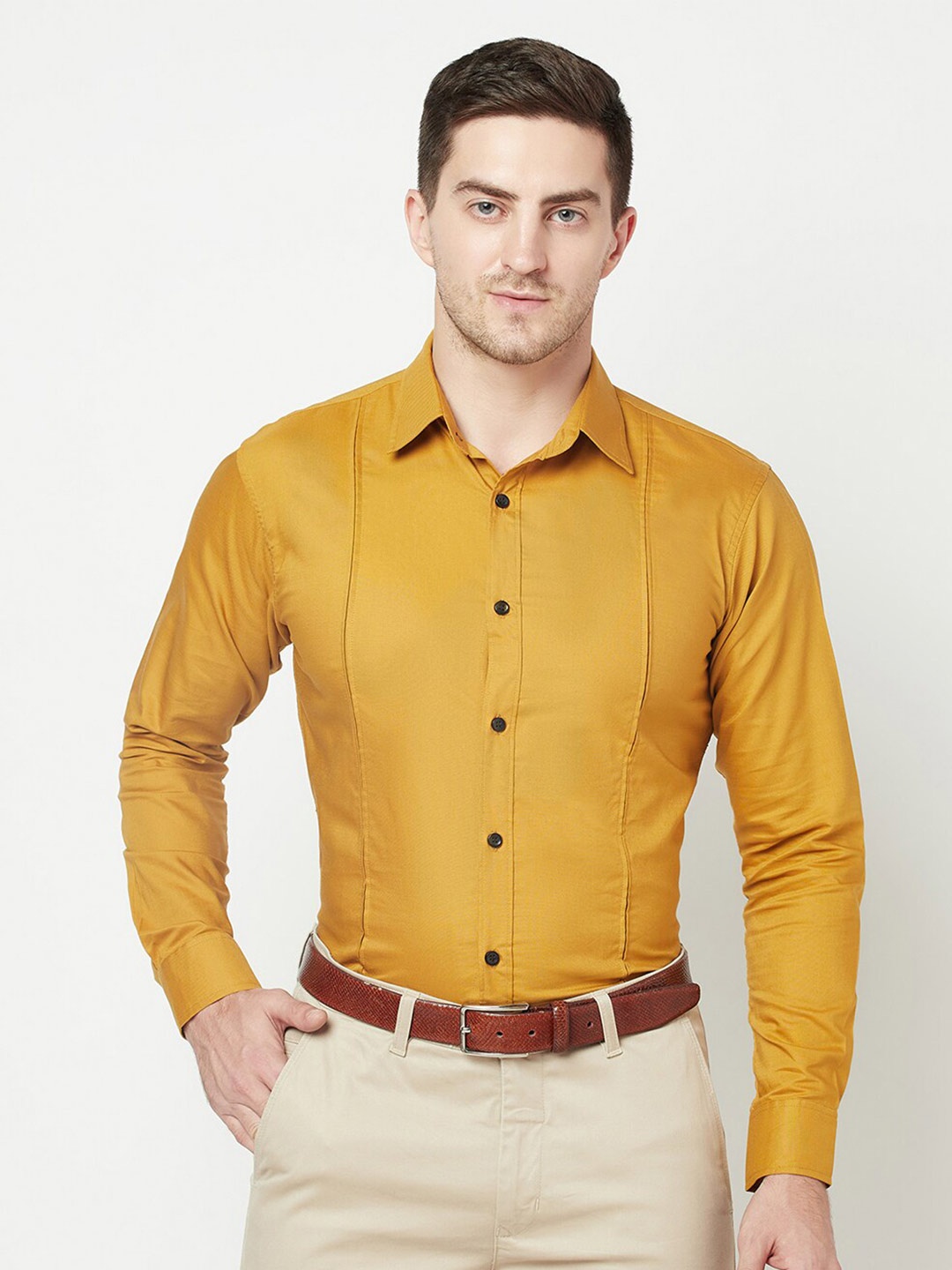 

Purple State Men Slim Fit Cotton Casual Shirt, Mustard