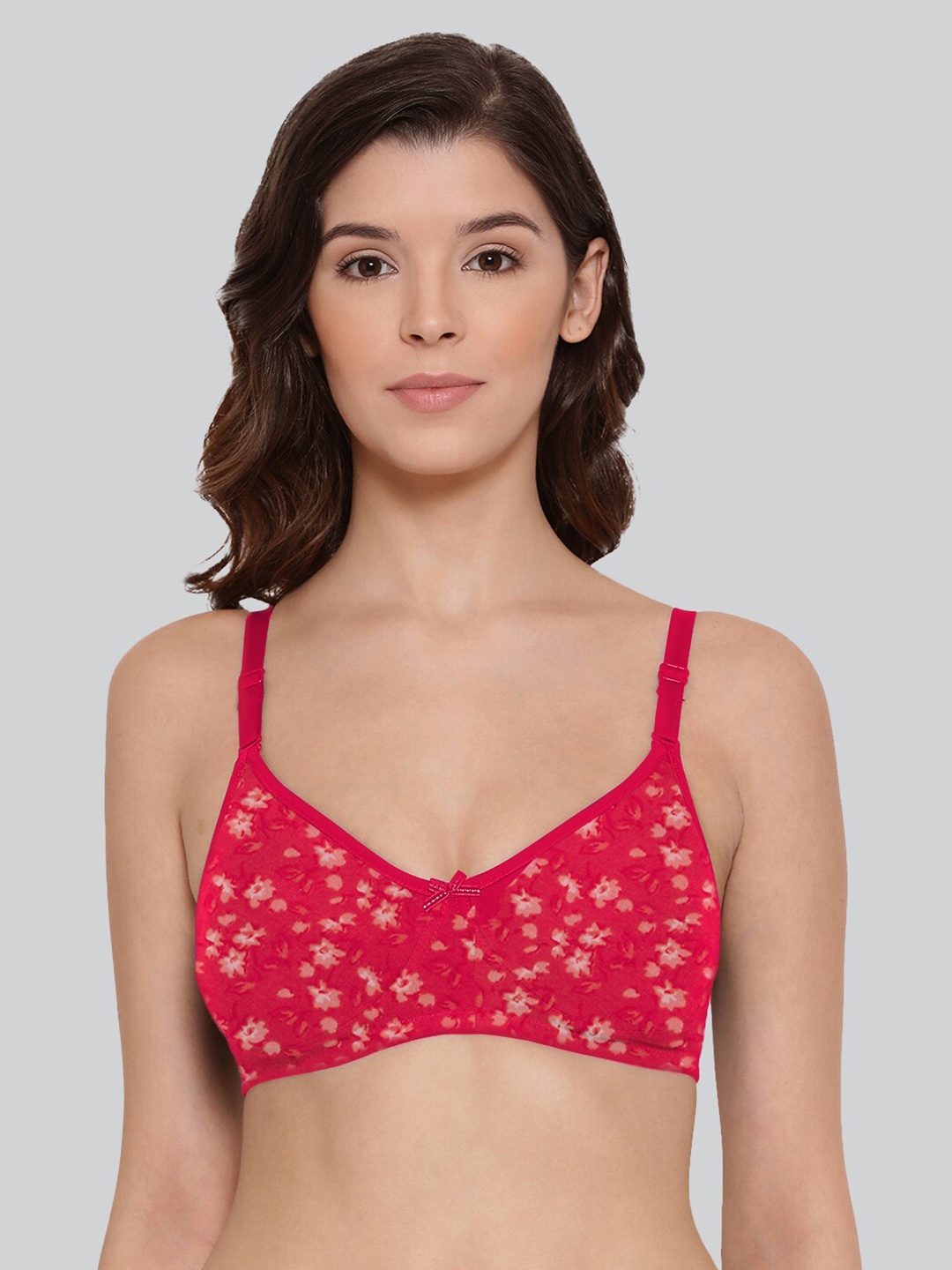 

LYRA Printed Cotton T-Shirt Bra - Underwired, Red