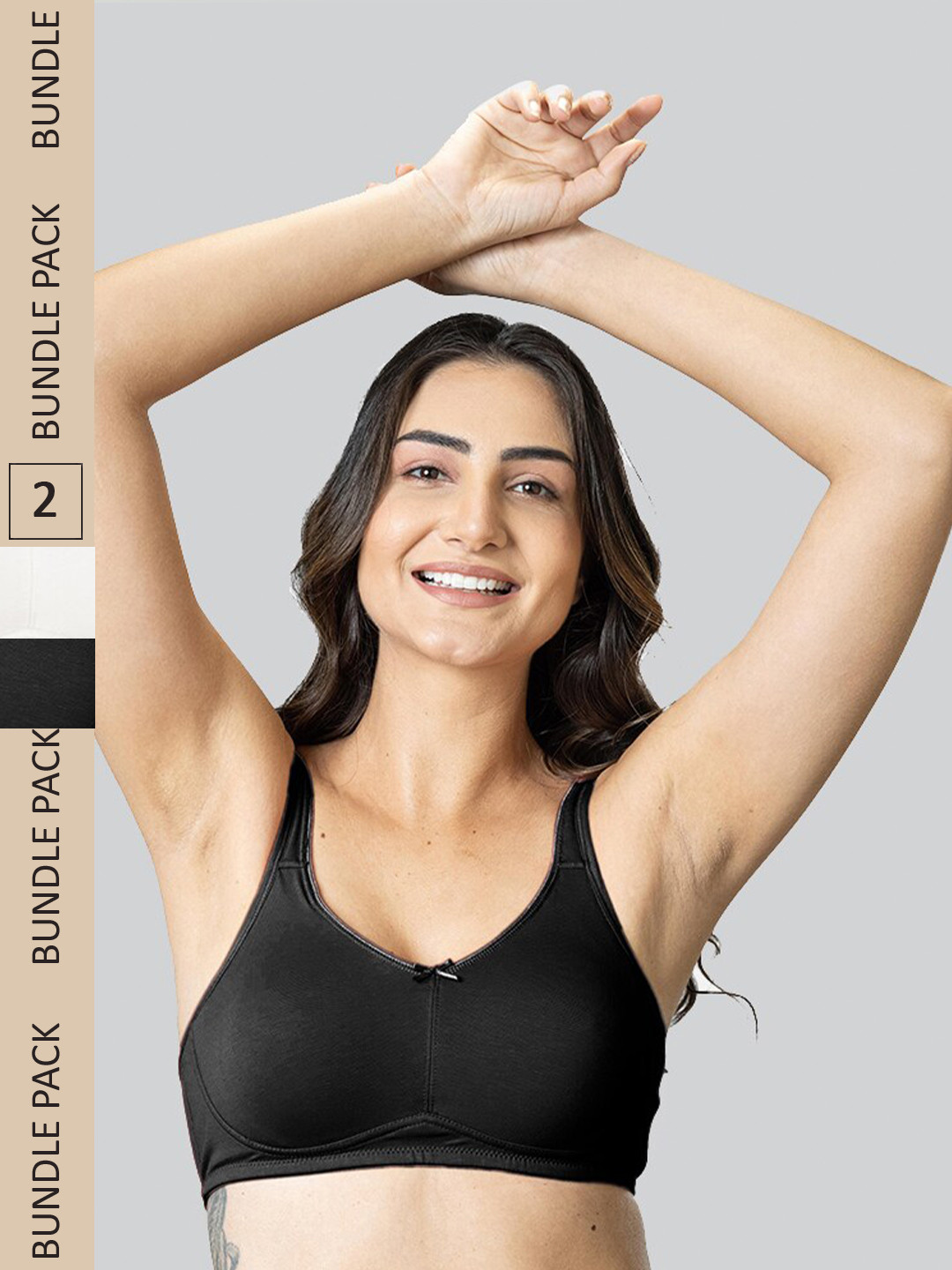 

LYRA Pack Of 2 Cotton Spandax Full Coverage Secret Support Bra, White