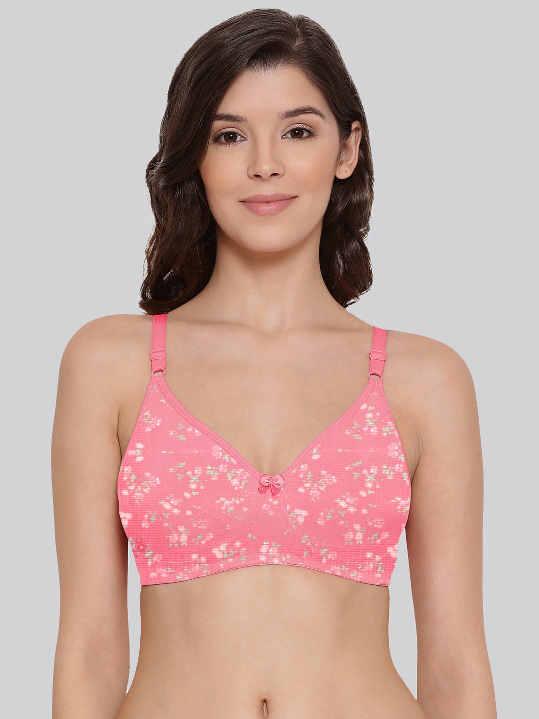 

LYRA Printed Cotton Anti Bacterial Underwired Anti Odour Bra, Pink