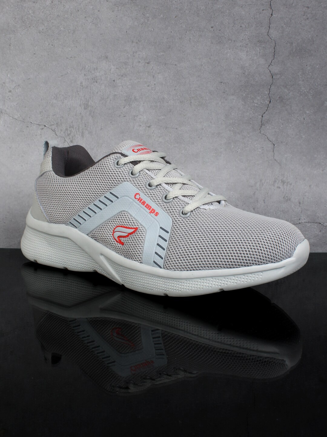 

Champs Men Mesh Running Non-Marking Shoes, Grey