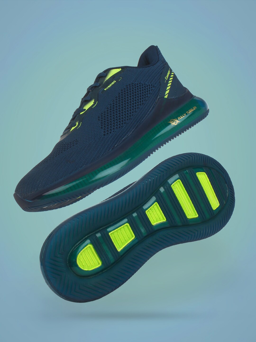 

Champs Men Mesh Running Non-Marking Shoes, Teal