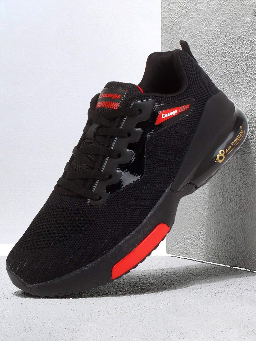 

Champs Men Mesh Running Non-Marking Shoes, Black