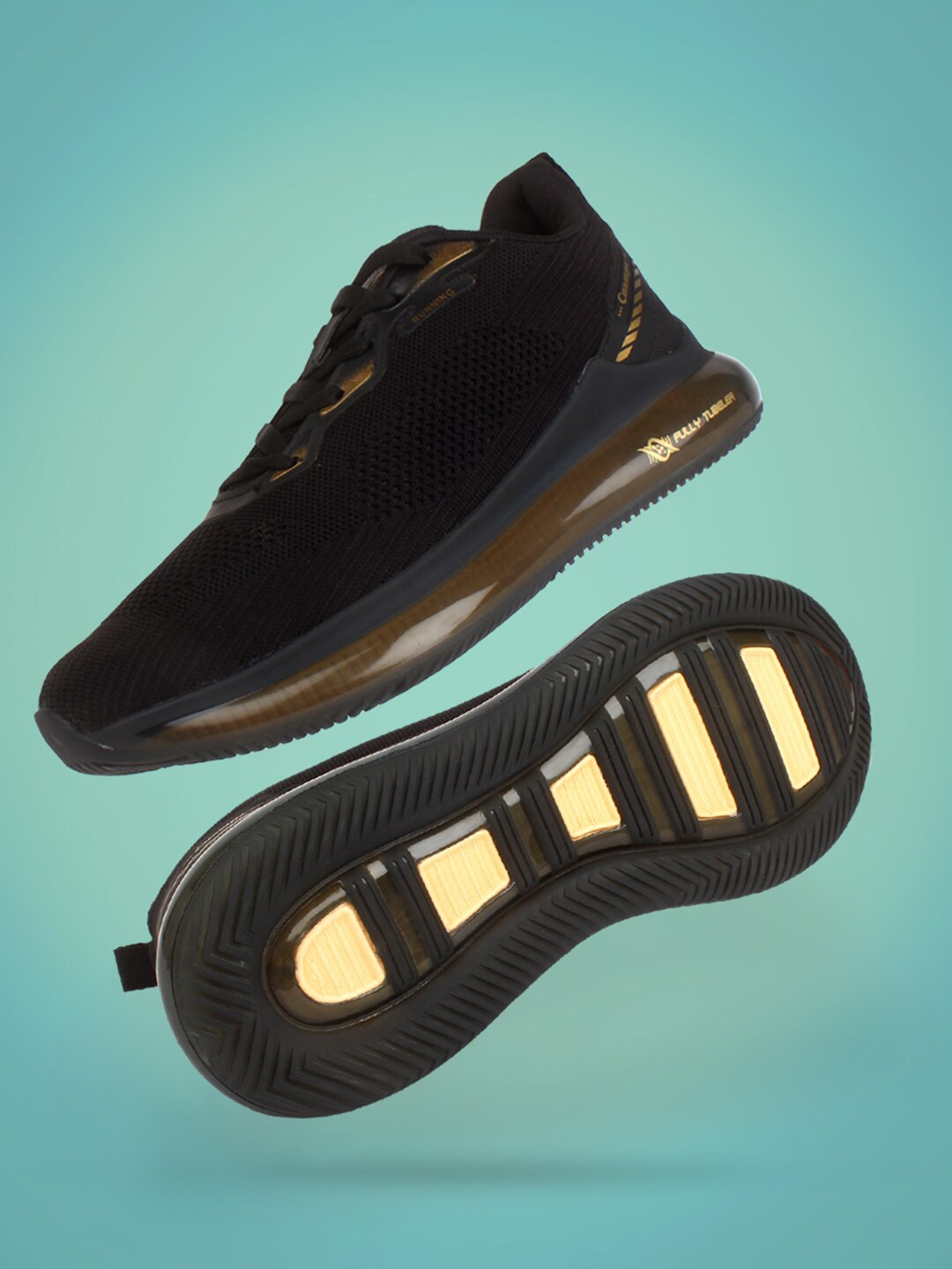 

Champs Men Mesh Running Non-Marking Shoes, Black