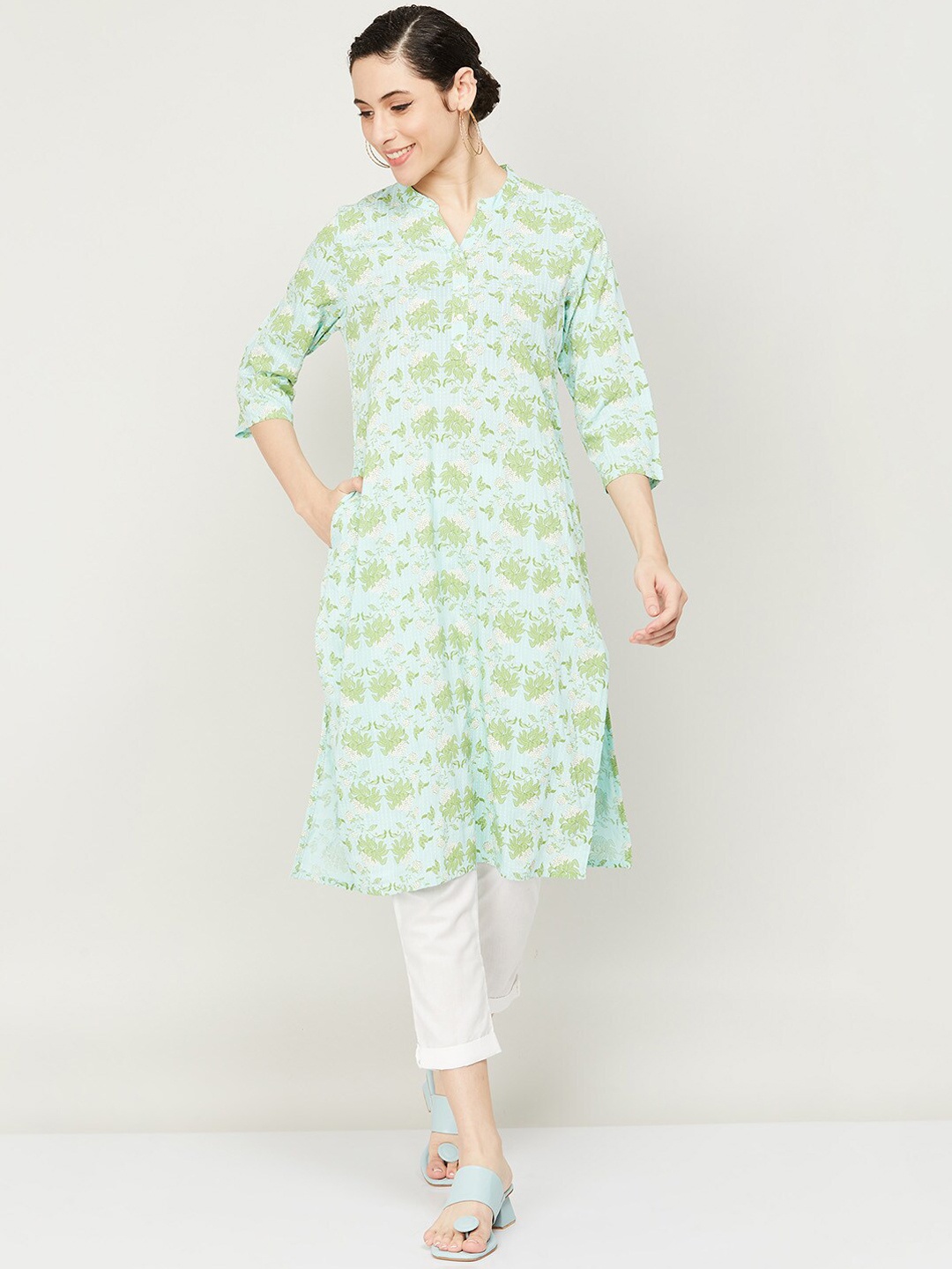 

Melange by Lifestyle Women Ethnic Motifs Printed Kurta, Green