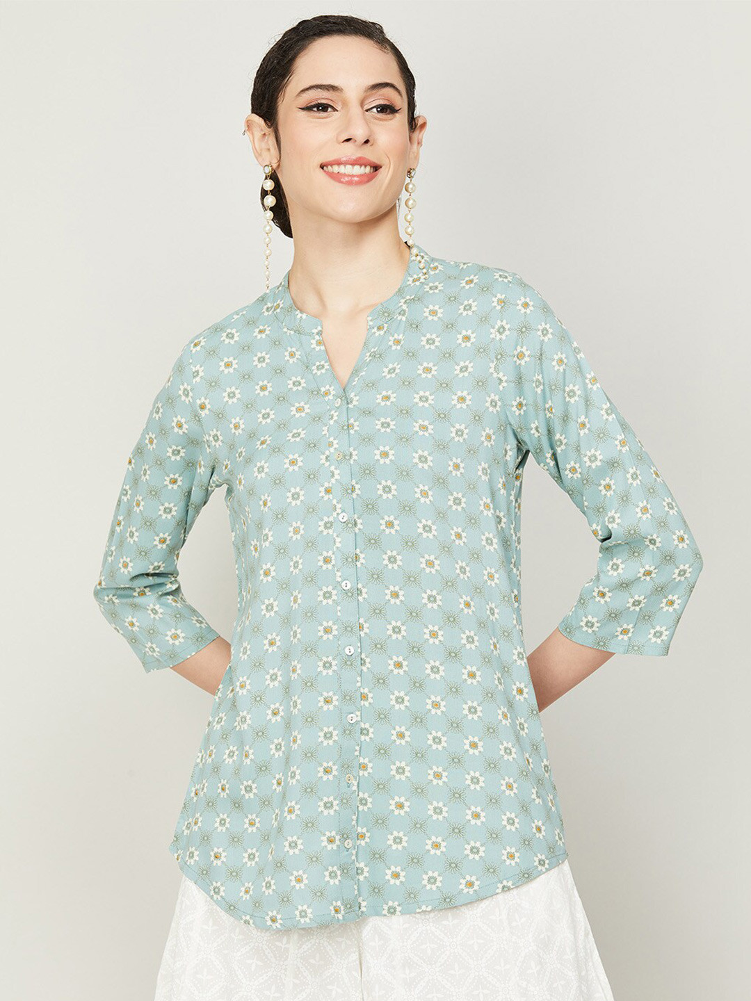 

Melange by Lifestyle Floral Printed Kurti, Green