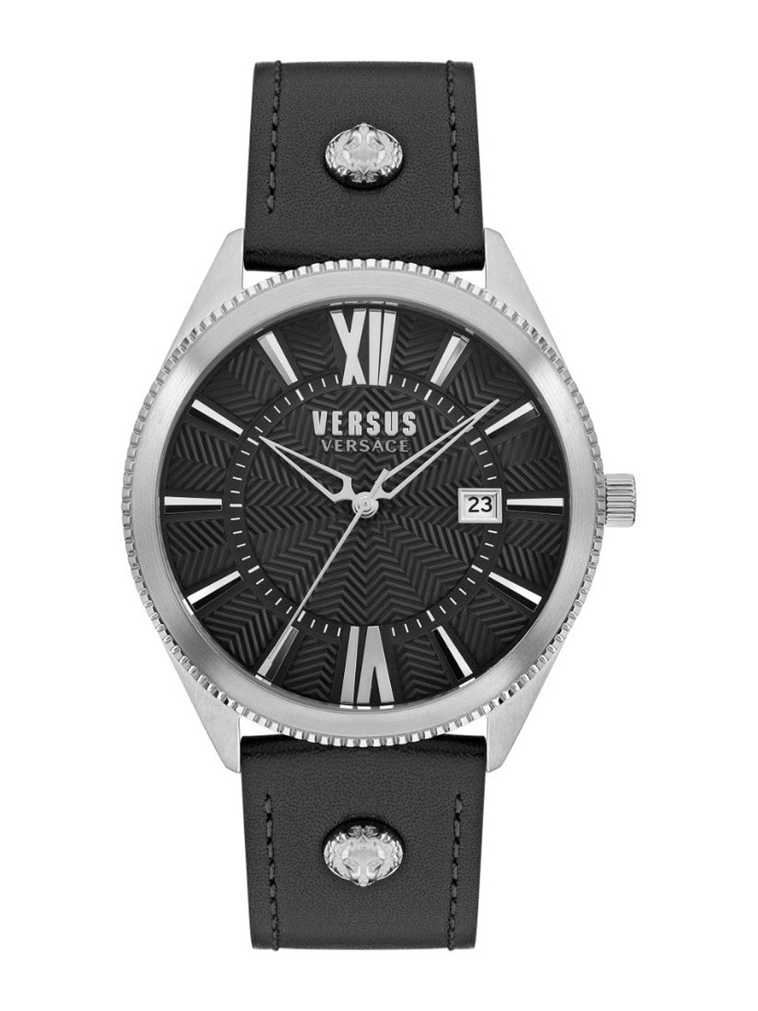 

Versus Men Brass Dial & Leather Straps Analogue Watch VSPZY0121, Black