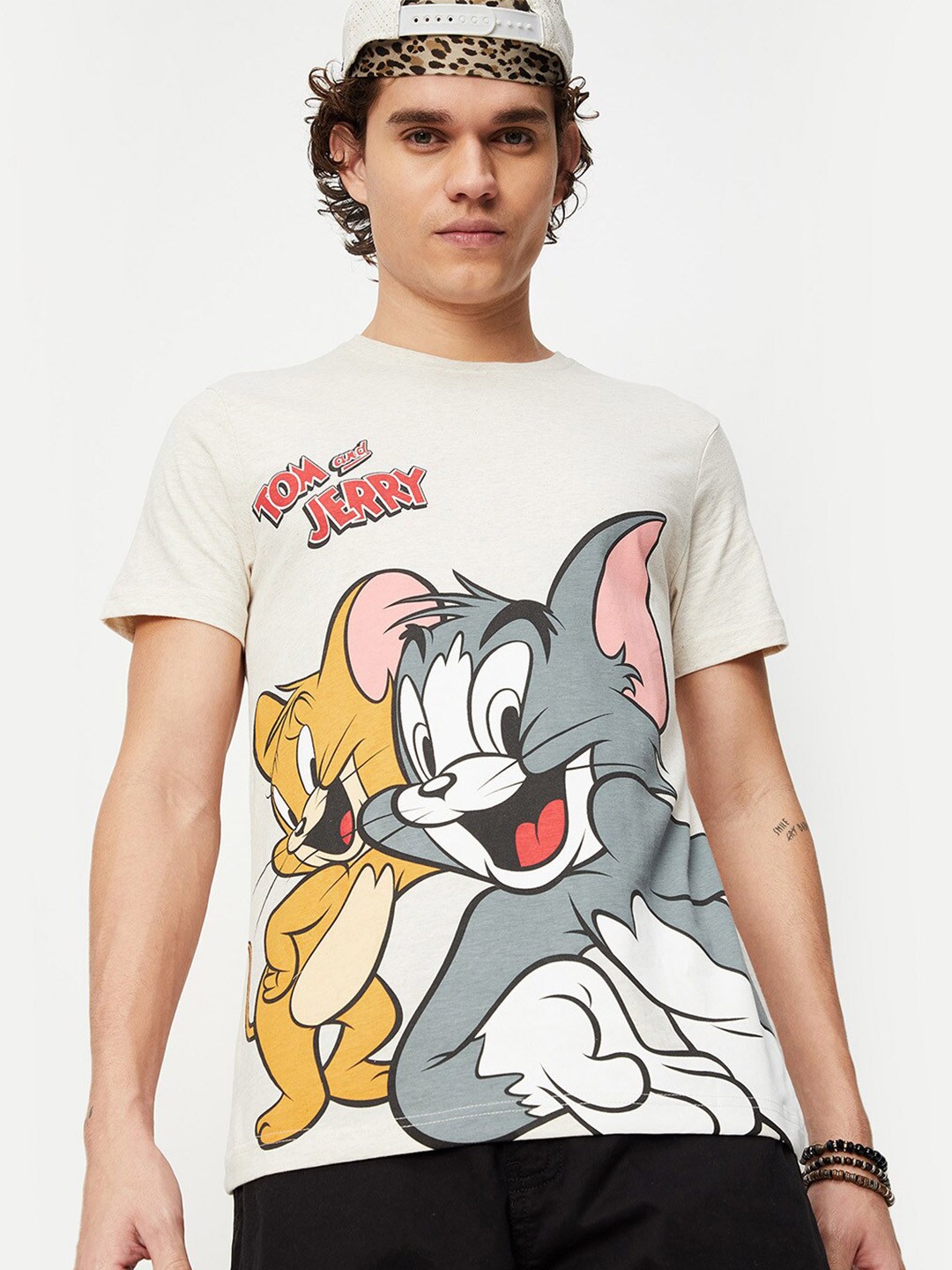 

max Men Off White Printed T-shirt