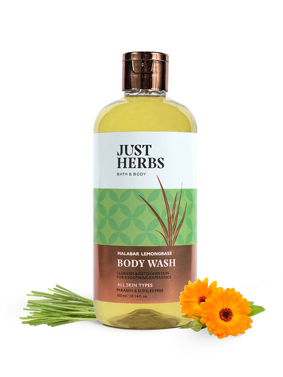 

Just Herbs Malabar Lemongrass Shower Gel - 300 ml, Yellow