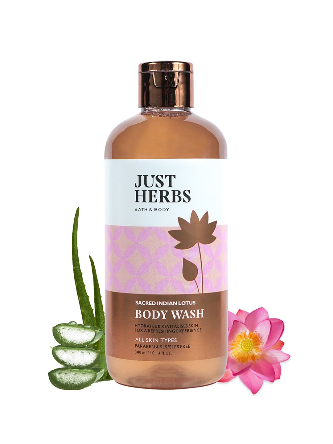 

Just Herbs Sacred Lotus Rejuvenating Body Wash - 300 ml, Peach