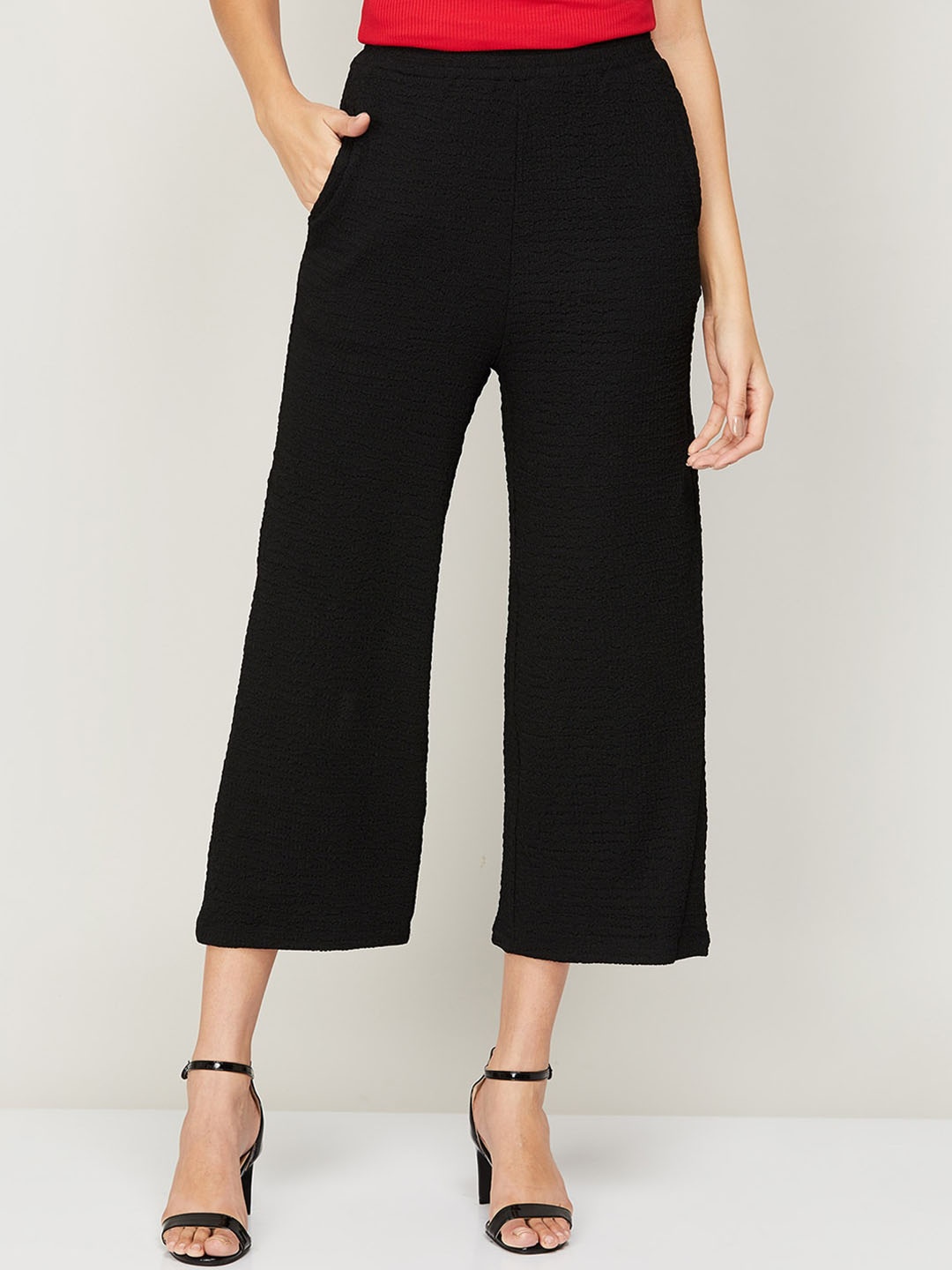 

Ginger by Lifestyle Women High-Rise Culottes Trousers, Black