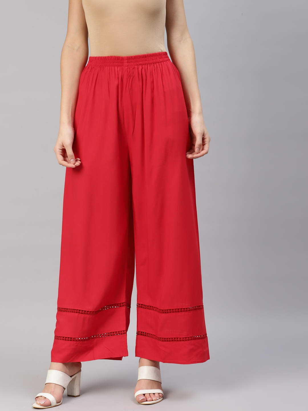 

Readiprint Women Ethnic Palazzos, Red