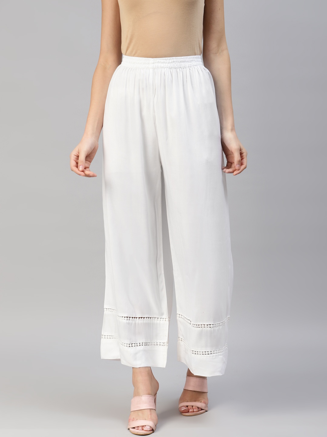 

Readiprint Women Ethnic Palazzos, White