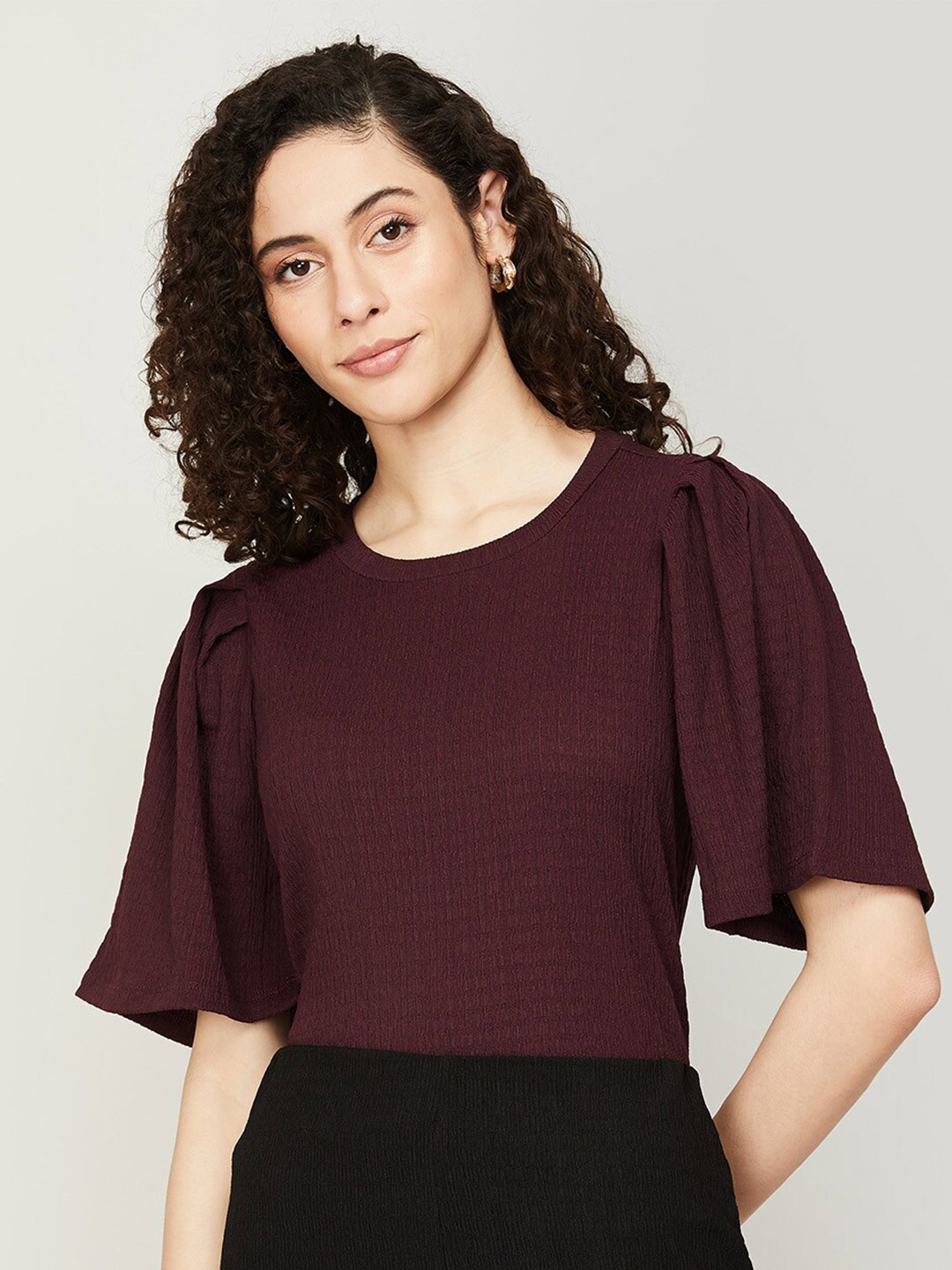 

CODE by Lifestyle Round Neck Top, Purple