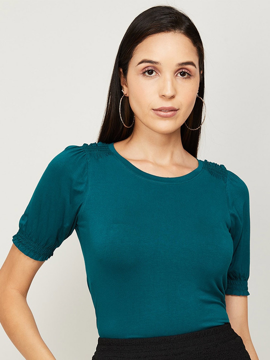 

CODE by Lifestyle Smocked Top, Teal