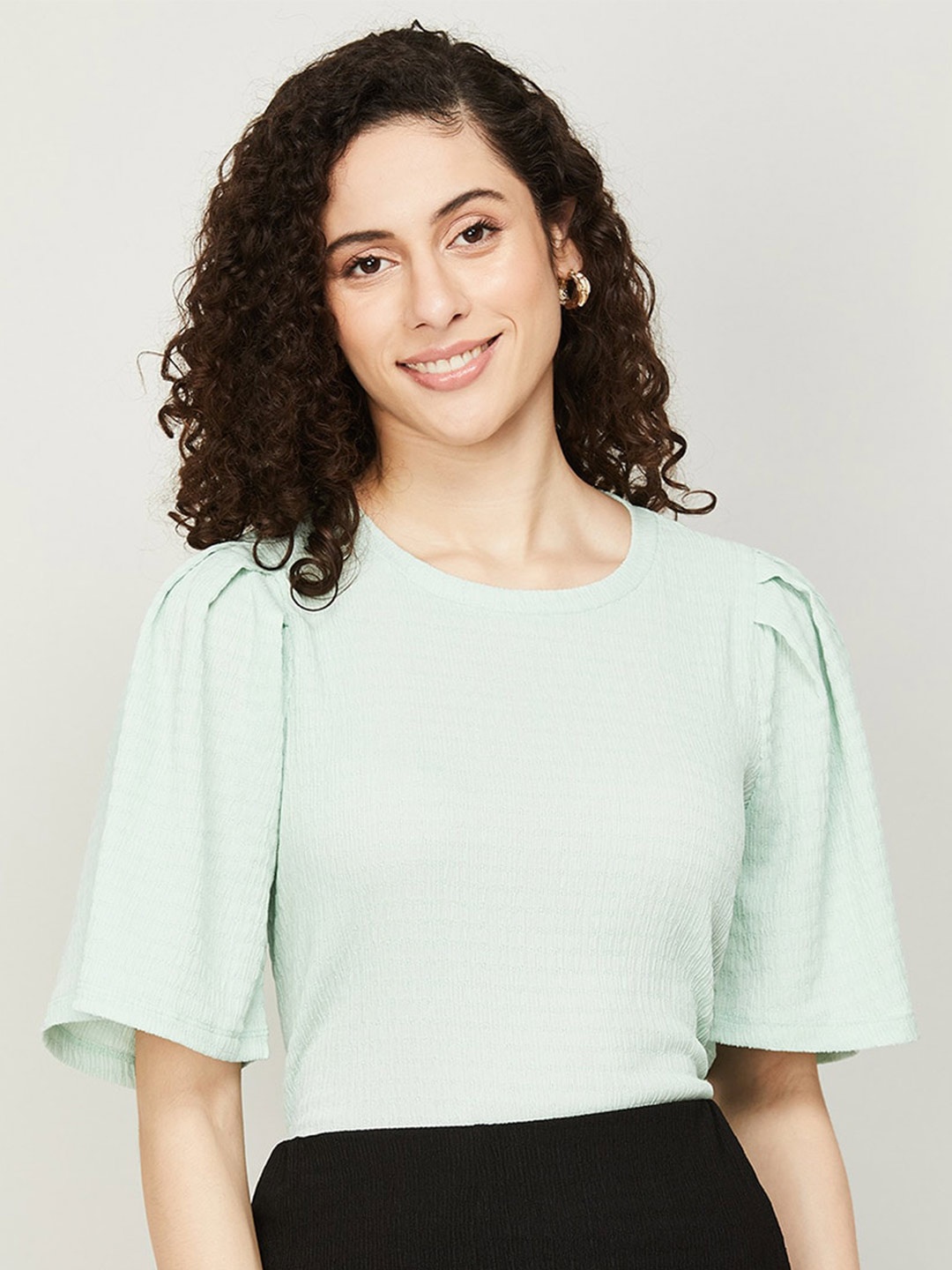 

CODE by Lifestyle Puff Sleeve Top, Green