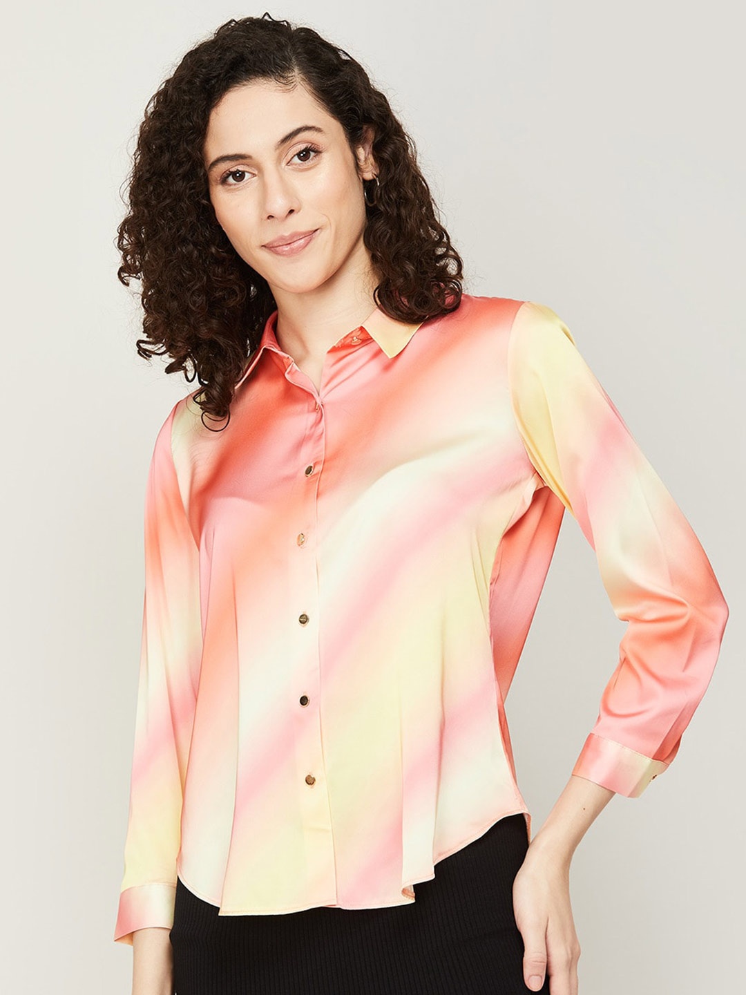 

CODE by Lifestyle Tie and Dye Shirt Style Top, Coral