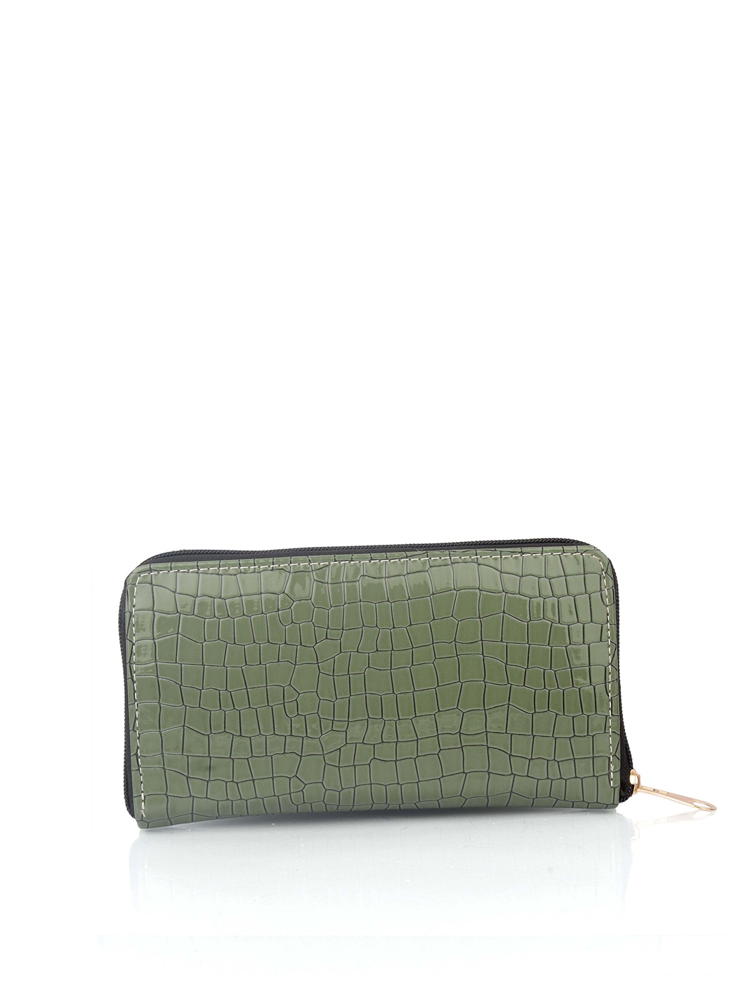 

Style Shoes Women Textured Zip Around Wallet, Green
