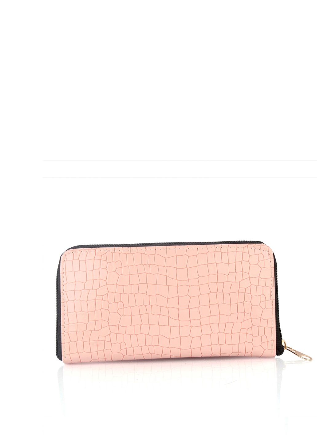 

Style Shoes Women Pink Textured PU Zip Around Wallet