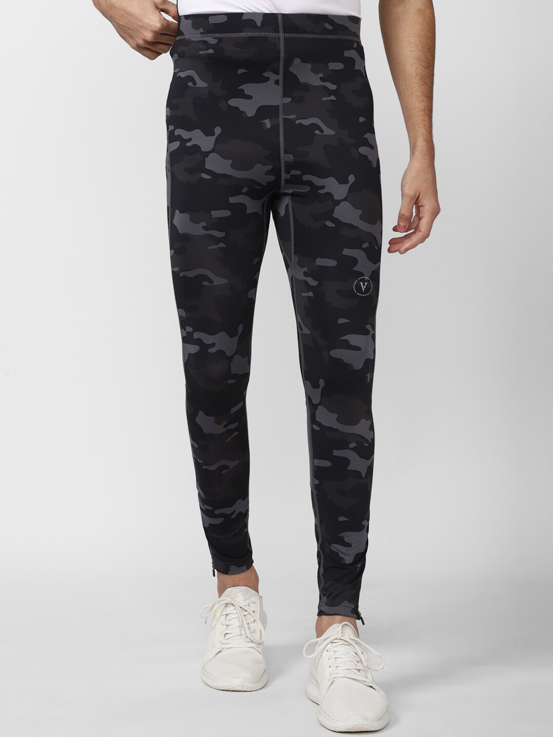 

Van Heusen Flex Men Printed Sports Training Tights, Grey