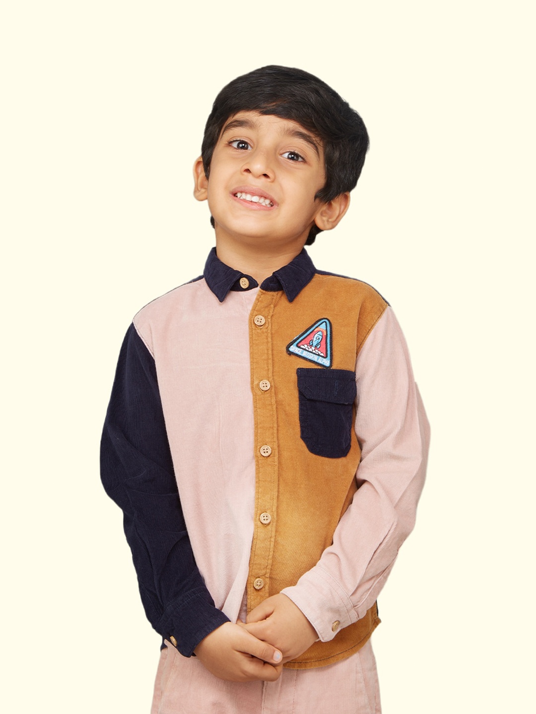 

Zalio Boys Colourblocked Pure Cotton Casual Shirt, Mustard