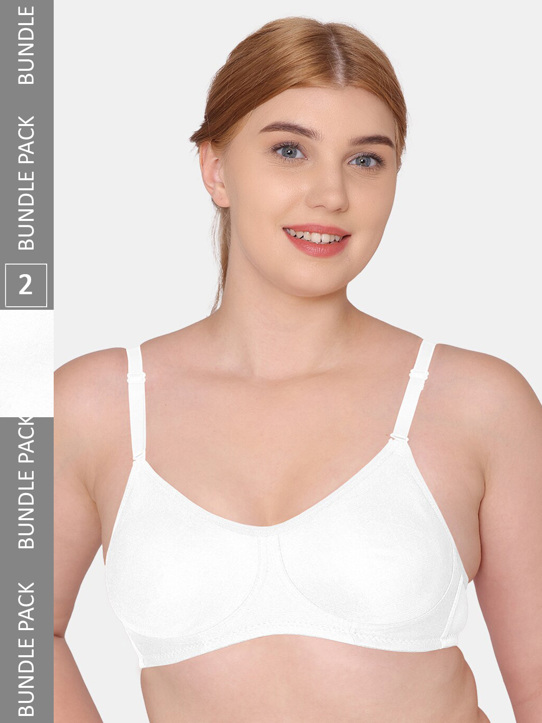

KOMLI Non-Padded Cotton Rich Full Coverage Bra, White