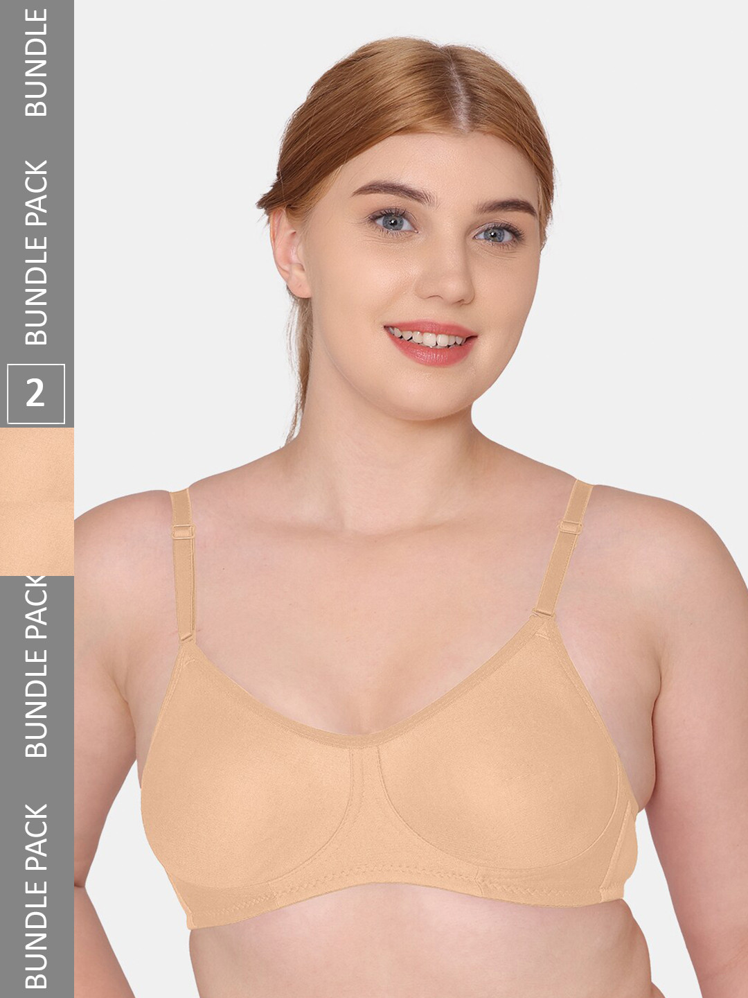 

KOMLI Non-Padded Cotton Rich Full Coverage Bra, Beige