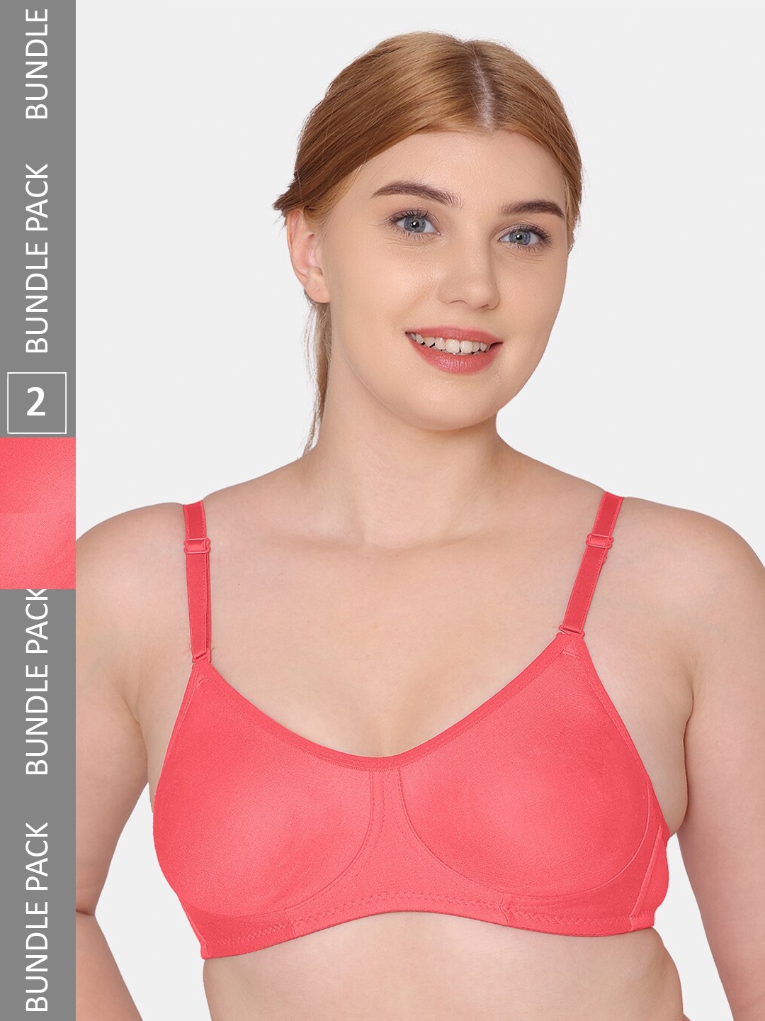 

KOMLI Lightly Padded Seamless Bra K-9385-CRL-2PC, Coral