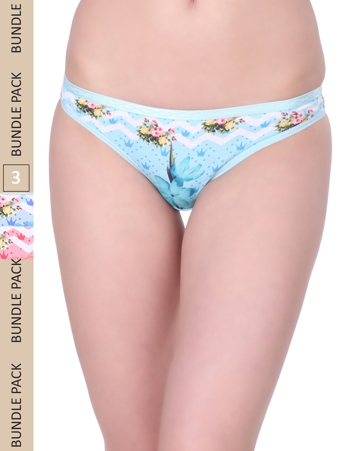 

RedRose Women Pack Of 3 Bikini Briefs KATHERIN, Turquoise blue