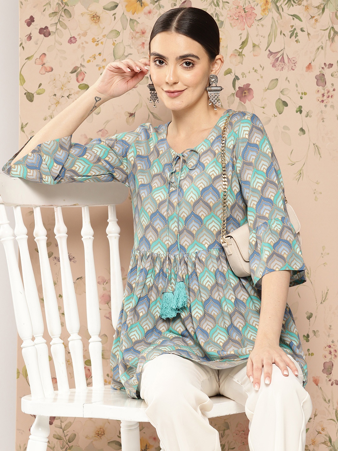 

Libas Ethnic Motifs Printed Empire Kurti, Multi