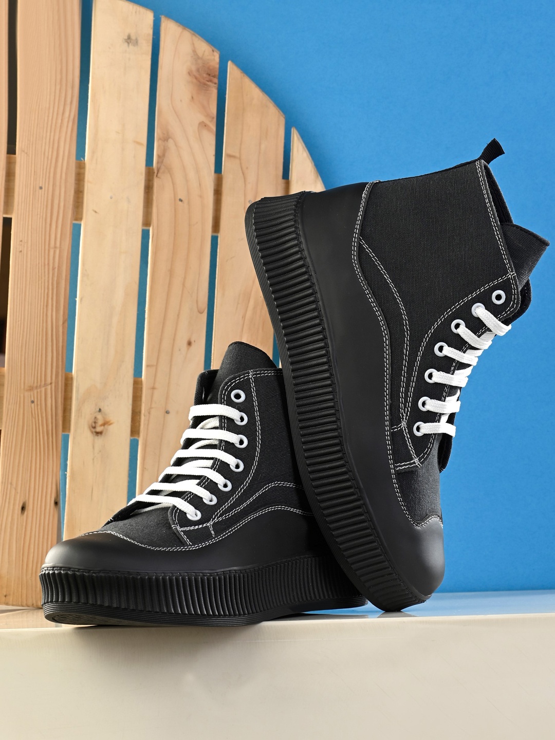 

AfroJack Men Lace-Up Chunky Boots, Black