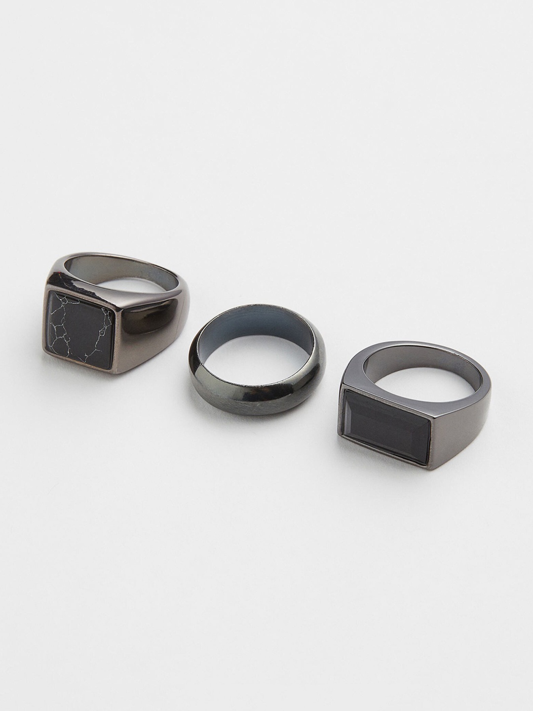 

H&M Men 3-Pack Rings, Black