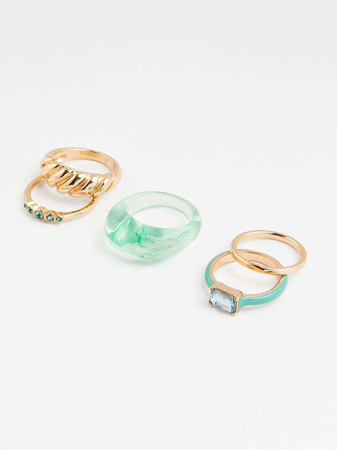 

H&M Women 5-Pack Rings, Gold
