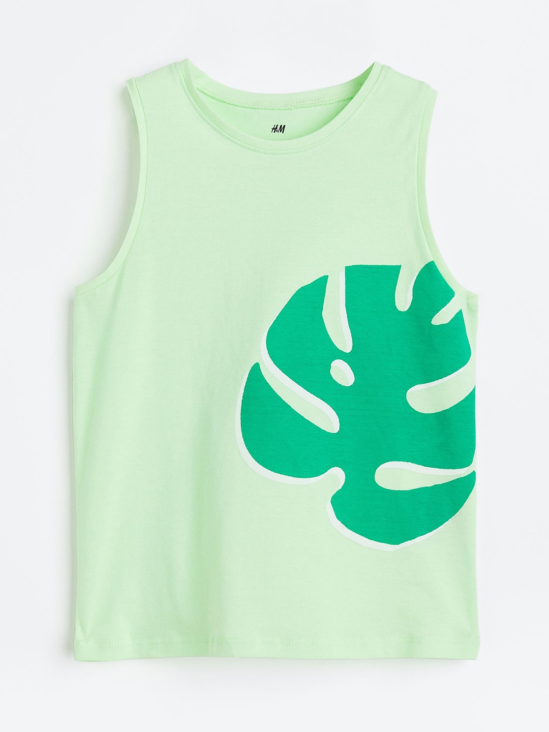 

H&M Boys Printed Cotton Vest Top, Green