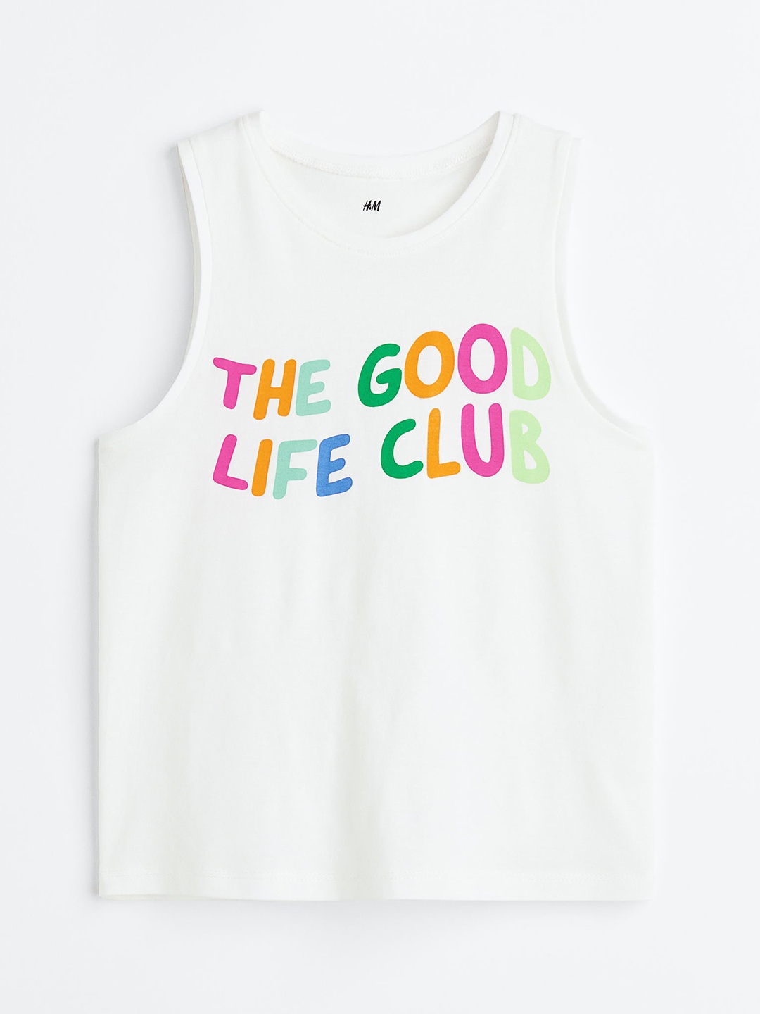 

H&M Boys Printed Cotton Vest Top, White