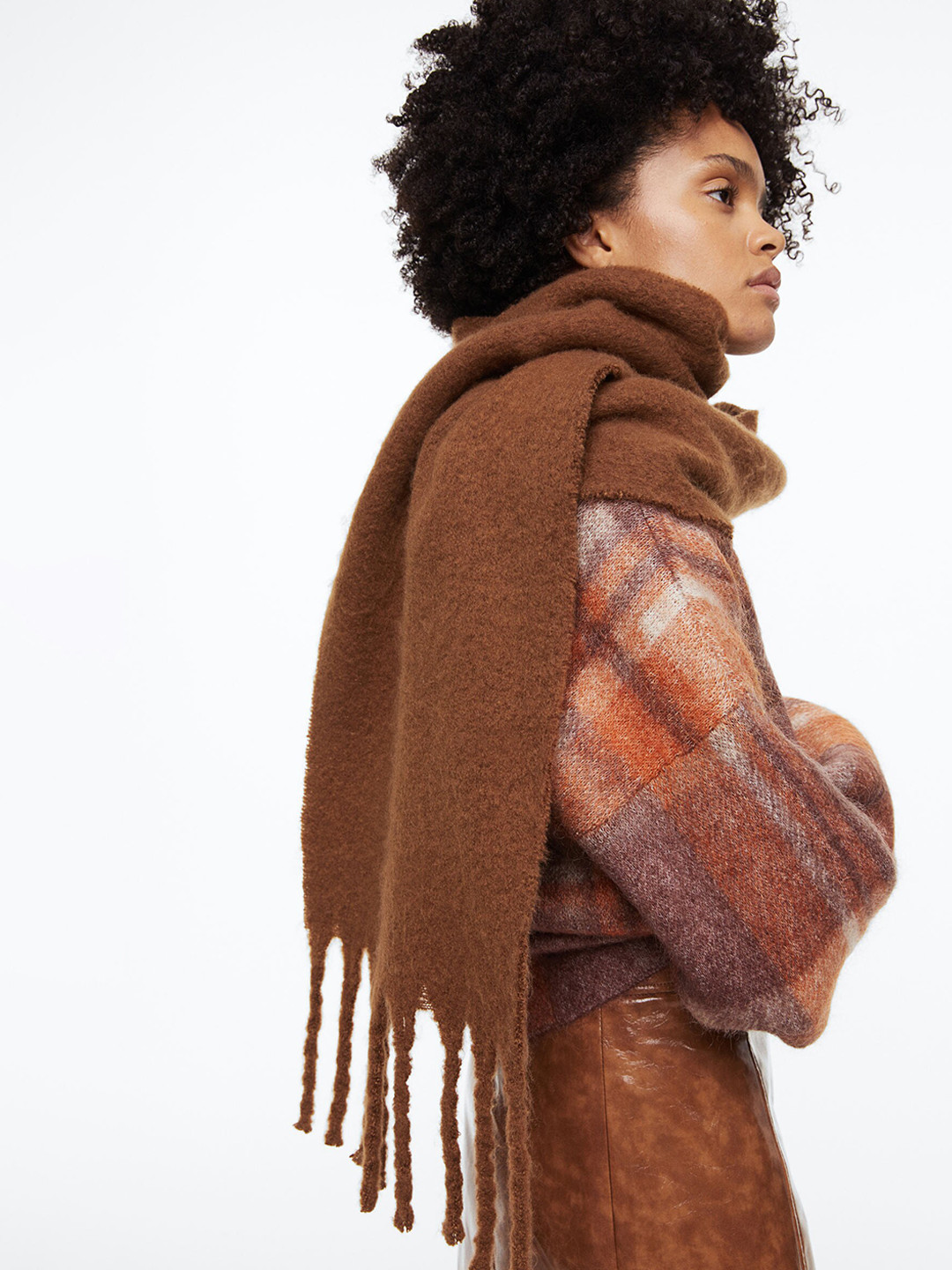 

H&M Women Woven Scarf, Brown