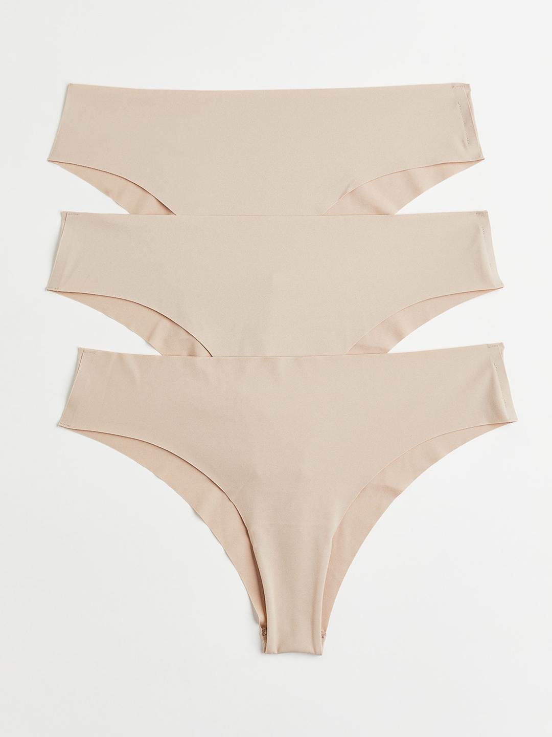 

H&M Women 3-Pack Brazilian Briefs In DryMove 1105915002, Beige