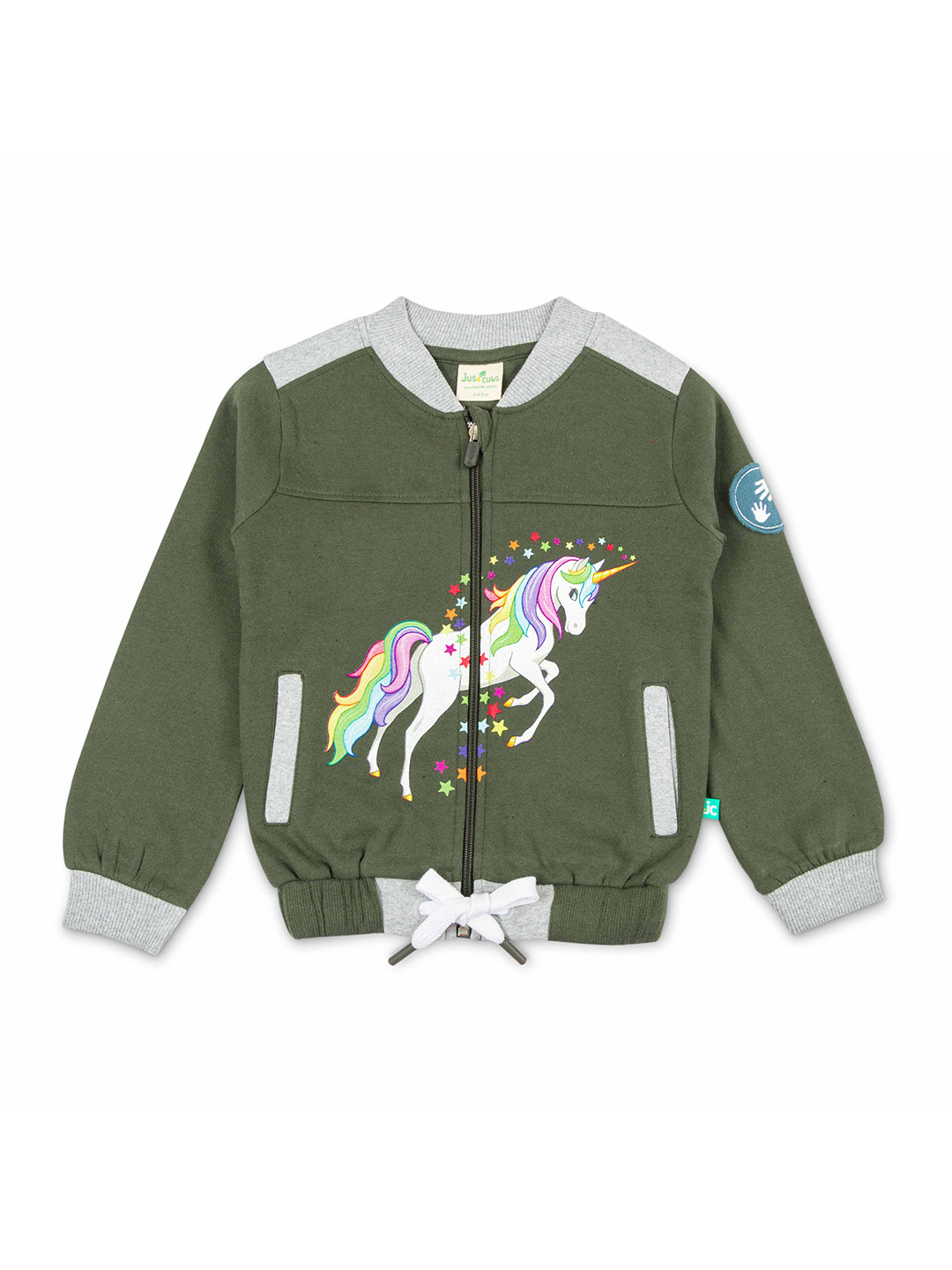 

JusCubs Girls Unicorn Printed Cotton Sweatshirt, Olive