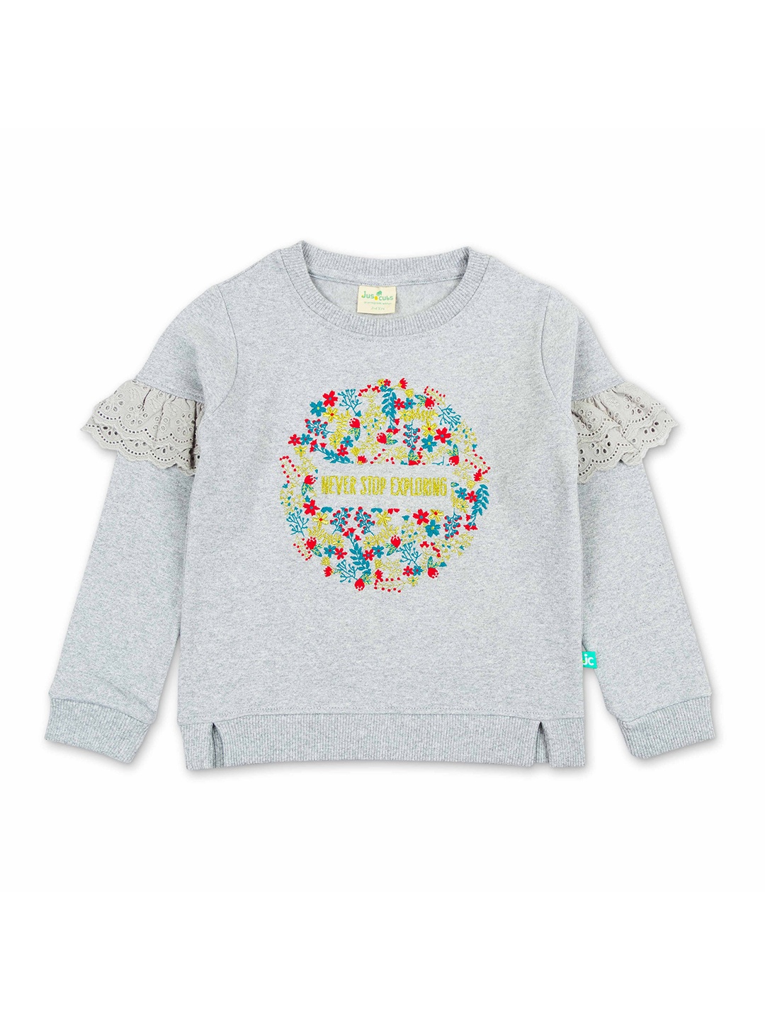 

JusCubs Girls Cotton Printed Sweatshirt, Grey