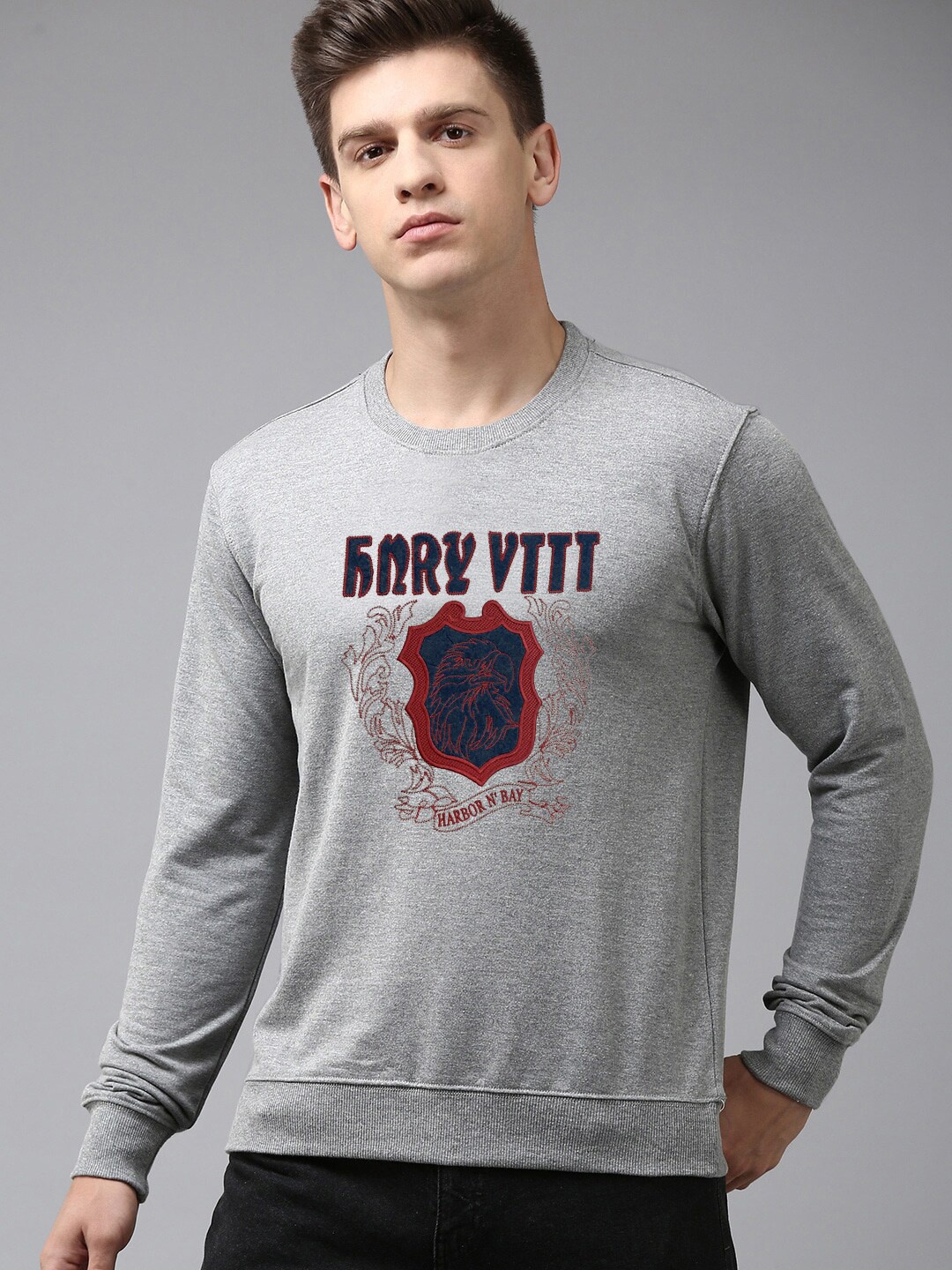 

HARBOR N BAY Graphic Printed Sweatshirt, Grey